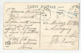 Marcophilie Cachet Le Commissaire Militaire De La Gare De Vaise Lyon Pr Lovagny 74 Haute Savoie - Guerra Del 1914-18