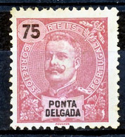 !										■■■■■ds■■ P.Delgada 1898 AF#20 (*) King Carlos Mouchon 75 Réis Carmine (x0086) - Ponta Delgada