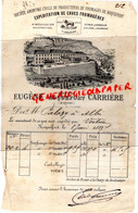 12- ROQUEFORT - FACTURE 1887 EUGENE CARRIERE-FROMAGERIE - FROMAGE- A M/. PALAZI ALBI- AVEYRON - Alimentaire