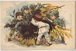Autriche - Delenda Austriae -  Illustration V. CASTELLI - CPA - - Enfants En Uniforme Militaire, Aigle Allemand. - Castelli