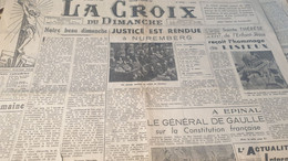 LA CROIX 46 /JUGEMENT NUREMBERG /LISIEUX /EPINAL DE GAULLE /CONFERENCE 21 /TRACTEUR AGRICOLE - Testi Generali