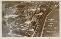 Carte Photo Des Usines De Bouchain (59 Nord) De La Société Des Couleurs Zinciques à Aubervilliers (93) Vue Aérienne - Bouchain