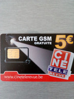 BELGIQUE CARTE MERE GSM PROXIMUS CINE TELE REVUE 5€ NEUVE MINT - Nachladekarten (Handy/SIM)