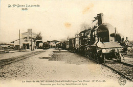 St Georges D'aurac * La Gare De La Commune * Compagnie PLM * Train Locomotive * Ligne Chemin De Fer - Autres & Non Classés