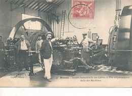 Delcampe - Bezons (95 Val D'Oise) Salle Des Machines De La Société Industrielle Des Câbles Et Fils Téléphoniques 1904 - Téléphone - Bezons