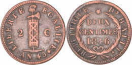 Haiti - 1846 - Deux Centimes - KM.27.2 - RARE - 11-082 - Haiti