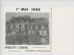 Criquetot L'esneval : 1er Mai 1982 - Philatélie Et Fête Rurale (jeu D'échec Normands En Costume Traditionnel Rue) - Criquetot L'Esneval