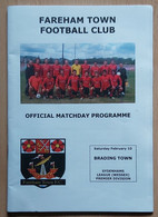 Fareham Town FC Vs Brading Town FC Football Match Program - Libri
