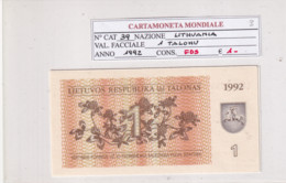LITUANIA 1 TALONU 1992 P39 - Lituania