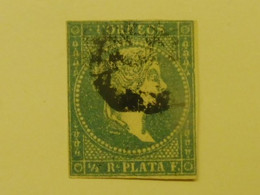 CUBA - ISABELLE II - 1/2 PLATA OBLITERES/USED - Prephilately