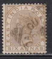 6as, Six Annas, British East India Used 1876, - 1858-79 Compagnie Des Indes & Gouvernement De La Reine