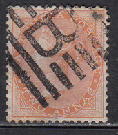 2a Orange, British East India Used 1865, Two Annas, Elephant Wmk,, - 1858-79 Compagnie Des Indes & Gouvernement De La Reine