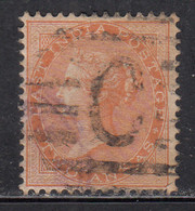 2a Orange, British East India Used 1865, Two Annas, Elephant Wmk,, - 1858-79 Crown Colony