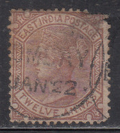 12as, Twelve Annas, British East India Used 1876, (cond., Space Filler / Poor) - 1858-79 Crown Colony