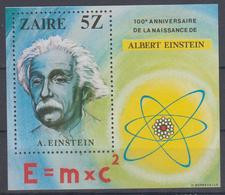 ZAIRE 1980 ALBERT EINSTEIN PSYSICS NOBEL PRIZE THE THEORY OF RELATIVITY JUDAICA S/SHEET - Albert Einstein