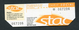 WW1 Ticket De Bus (avec Talon) De Chambéry (Savoie) "STAC" Tarif Social - French Bus Ticket - Europa