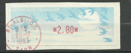 France Vignette D'affranchissement Oiseaux Jubert  2,80  Albi Le 29/12/1993   Cachet Rouge  B/TB  Voir Scan  Soldé ! ! ! - 1990 « Oiseaux De Jubert »