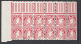 1941 Ireland 1p Carmine Rose Gutter Block Of 12 MNH - Neufs