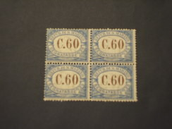 SAN MARINO - TASSE - 1925 CIFRA  60 C., In Quartina(block Of Four) - NUOVO(++) - Timbres-taxe