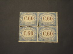 SAN MARINO - TASSE - 1925 CIFRA  60 C., In Quartina(block Of Four) - NUOVO(++) - Segnatasse