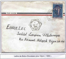 Haute-Volta Lettre Avion Bobo Dioulasso Hamdalaye 30/1/68 Agence Postale Airmail Cover - Lettres & Documents