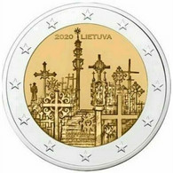 LITUANIA 2 EURO 2020 COMMEMORATIVO COLLINA DELLE CROCI   FIOR DI CONIO     B.U. FROM ROLLS - Litouwen