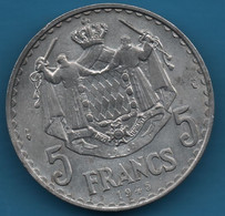 MONACO 5 FRANCS 1945 KM# 122 Louis II PRINCE DE MONACO - 1922-1949 Louis II