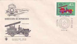 A21859 - FDC Centenario De La Direccion De Bomberos Cover Envelope Unused 1970 Stamp Republica Argentina Aereo - FDC