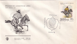 A21861 - FDC Soldado Del Ejercito De Linea Buenos Aires Cover Envelope Unused 1970 Stamp Republica Argentina Horse - FDC