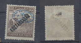 Romania Debrecen Occupation Overprint 1919 On Hungary Harvesters Koztarsasag Issue 20 Filler Stamp MLH - Lokale Uitgaven