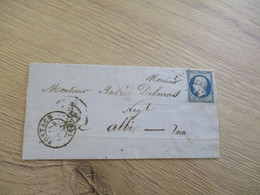 Lettre France Pontacq Pour Albi   TP 14A Oblitération PC 13/09/1857 - 1853-1860 Napoléon III.