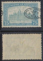 Hungary 1919 Romania Occupation 1st Debrecen Issue Parliament 75 Filler Stamp Error Shifted Overprint MLH - Lokale Uitgaven