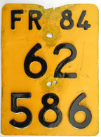 Velonummer Mofanummer Fribourg FR 84 (62586) Defekt. - Placas De Matriculación