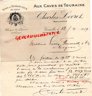 78- VERSAILLES- RARE LETTRE MANUSCRITE SIGNEE CHARLES LEVRET 1919- AUX CAVES DE TOURAINE-VINS SPITITUEUX-FOUCAULD COGNAC - Alimentos