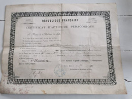 CERTIFICAT D'APTITUDE PEDAGOGIQUE De 1901, Académie De Lille - Diplômes & Bulletins Scolaires