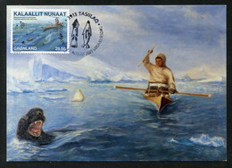 GREENLAND (2022) Carte Maximum Card - UN Year Artisanal Fisheries And Aquaculture, Chasse Phoques, Seal Hunting, Kayak - Maximum Cards