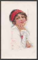 Usabal Painter, Woman With A Cigarette Zigarette, Fashion, Old PC - Usabal