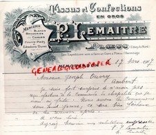 22- PLOEUC L' HERMITAGE- GARE- RARE LETTRE MANUSCRITE P. LEMAITRE-TISSUS CONFECTIONS-MERCERIE- 1917 - Kleidung & Textil