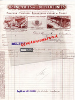 22- DINAN- 35- RENNES- RARE FACTURE FILATURE TEINTURE BONNETERIE JERSEY OUEST REUNIES-HANIN THUILLIER JOINVILLE 1925 - Textilos & Vestidos