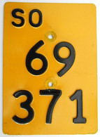 Velonummer Mofanummer Solothurn SO 69371 Ohne Vignette - Plaques D'immatriculation