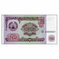 C1796# Tayikistán 1994, 20 Rublo (UNC) - P-4a - Tajikistan