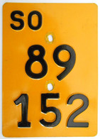 Velonummer Mofanummer Solothurn SO 89152 Ohne Vignette - Number Plates