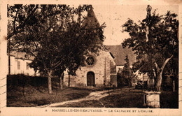 60 MARSEILLE-EN -BEAUVAISIS LE CALVAIRE ET L'EGLISE - Marseille-en-Beauvaisis