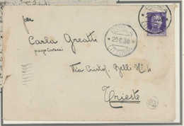 Lettre écrite Par M Gréatti Du Camp D'internés Civils, Campo D'Internoto Civile De Ponza, Italie, 29.6.1938 - Zonder Classificatie