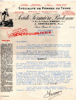 22- ST SAINT BRIEUC- RARE LETTRE J. DESCHAMPS-SOCIETE FERMIERE BRETONNE-POMMES DE TERRE-CLAVIER HUISSIER SOUSTONS-1934 - Levensmiddelen
