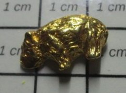 810f  Pin's Pins : BEAU ET RARE / ANIMAUX / GROS OURS  METAL JAUNE Comme Un Bijou - Animaux