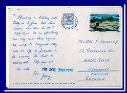 1987 Israel Postcard Multiview Holy Land Posted Haifa To England 2scans - Covers & Documents