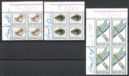 Lars Sjööblom. Denmark 2003.  Rare Insects. Michel 1338-1340  Plate Blocks MNH. Signed. - Blocks & Kleinbögen