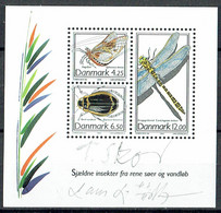 Lars Sjööblom. Denmark 2003. Rare Insects. Michel  Bl.21. MNH. Signed. - Blocchi & Foglietti