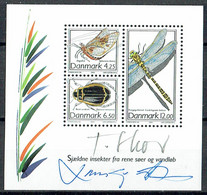 Lars Sjööblom. Denmark 2003. Rare Insects. Michel  Bl.21. MNH. Signed. - Blocks & Kleinbögen